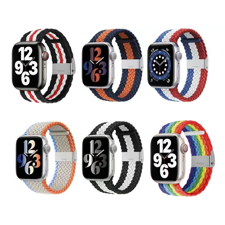 Nylon Braid Watch Band For Apple Watch Series, 7 41mm / 6&SE&5&4 40mm / 3&2&1 38mm
