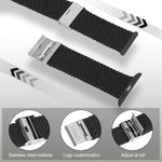 Nylon Braid Watch Band For Apple Watch Series, 7 41mm / 6&SE&5&4 40mm / 3&2&1 38mm