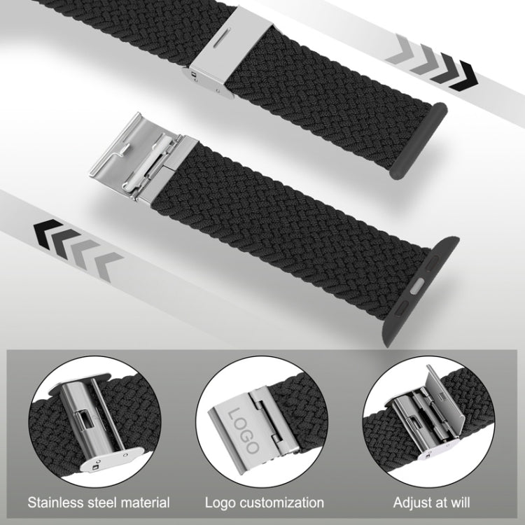 Nylon Braid Watch Band For Apple Watch Series, 7 41mm / 6&SE&5&4 40mm / 3&2&1 38mm