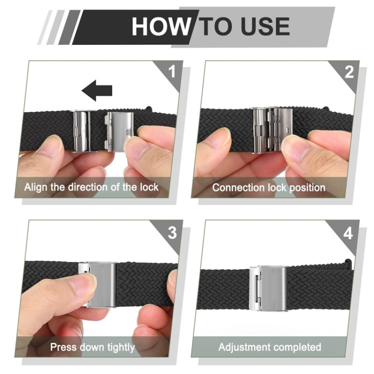 Nylon Braid Watch Band For Apple Watch Series, 7 41mm / 6&SE&5&4 40mm / 3&2&1 38mm