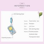 S925 Sterling Silver Tarot Sun Pendant DIY Bracelet Necklace Accessories, Tarot Sun