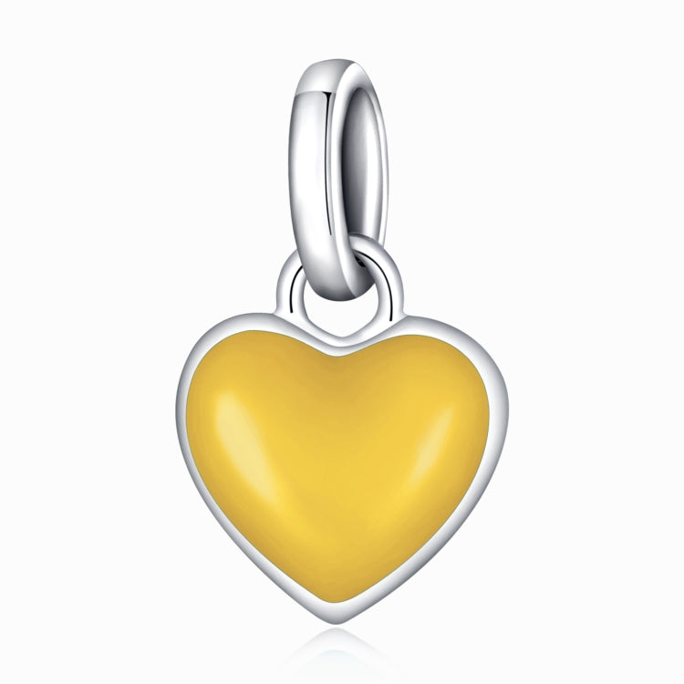 S925 Sterling Silver Heart Pendant DIY Bracelet Necklace Accessories, Heart Pendant (Yellow), Heart Pendant (Blue), Heart Pendant (Pink), Heart Pendant (Purple)