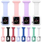 Silicone Nurse Brooch Watch Band Case For Apple Watch Series, 7 41mm / 6&SE&5&4 40mm / 3&2&1 38mm, 7 45mm / 6&SE&5&4 44mm / 3&2&1 42mm