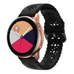 Plum Blossom Hollowed Silicone Watch Band, For Samsung Galaxy Watch4 40/44mm, For Samsung Galaxy Watch4 Classic 42/46mm