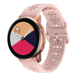 Plum Blossom Hollowed Silicone Watch Band, For Samsung Galaxy Watch4 40/44mm, For Samsung Galaxy Watch4 Classic 42/46mm