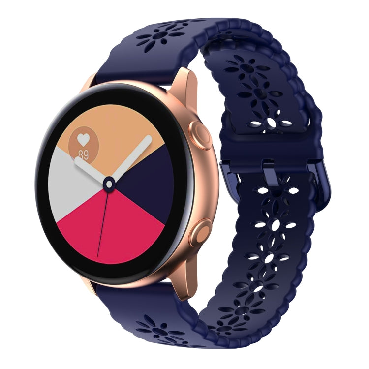 Plum Blossom Hollowed Silicone Watch Band, For Samsung Galaxy Watch4 40/44mm, For Samsung Galaxy Watch4 Classic 42/46mm