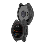 TPU Half-pack Hollowed Electroplating Watch Case, For Garmin Fenix 7S, For Garmin Fenix 7X, For Garmin Fenix 7