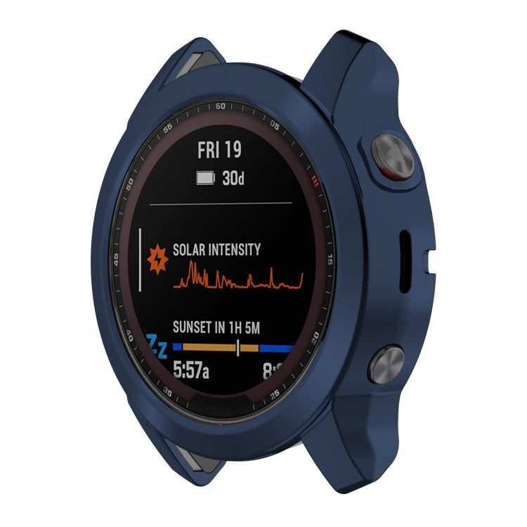 TPU Half-pack Hollowed Electroplating Watch Case, For Garmin Fenix 7S, For Garmin Fenix 7X, For Garmin Fenix 7