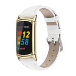 Mijobs Genuine Leather Slim Watch Band, For Fitbit Charge5