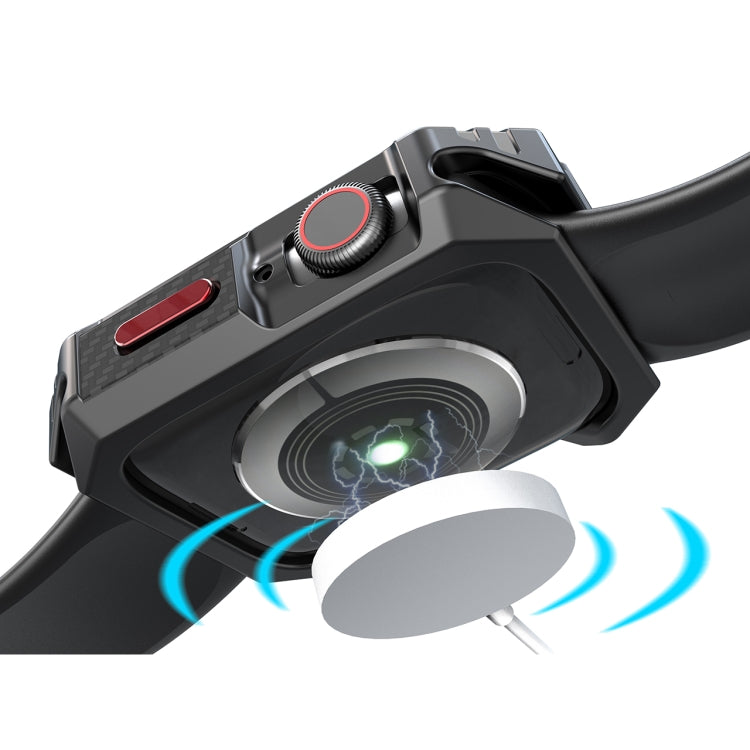 Carbon Fiber Contrast Color Protective Case, For Apple Watch Series 9 / 8 / 7 41mm, For Apple Watch Series 9 / 8 / 7 45mm, For Apple Watch Series 6 & SE & 5 & 4 44mm, For Apple Watch Series 6 & SE & 5 & 4 40mm