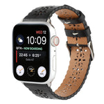 Hollow Genuine Leather Watch Band For Apple Watch Series, 7 41mm / 6&SE&5&4 40mm / 3&2&1 38mm, 7 45mm / 6&SE&5&4 44mm / 3&2&1 42mm