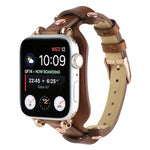 Bracelet Genuine Leather Watch Band For Apple Watch Series, 7 41mm / 6&SE&5&4 40mm / 3&2&1 38mm, 7 45mm / 6&SE&5&4 44mm / 3&2&1 42mm
