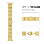 One-bead Steel Butterfly Buckle Watch Band For Apple Watch Series, For Apple Watch Ultra 49mm / Series 8&7 45mm, For Apple Watch Series 8&7 41mm, 7 41mm / 6&SE&5&4 40mm / 3&2&1 38mm, 7 45mm / 6&SE&5&4 44mm / 3&2&1 42mm