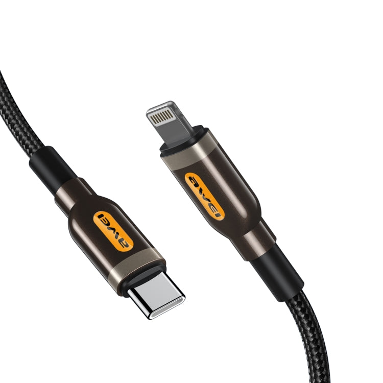كابل بيانات شحن سريع awei CL-125L Type-C / USB-C إلى 8 دبابيس، الطول: 1م