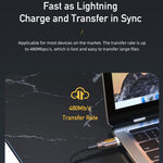 كابل بيانات شحن سريع awei CL-125L Type-C / USB-C إلى 8 دبابيس، الطول: 1م