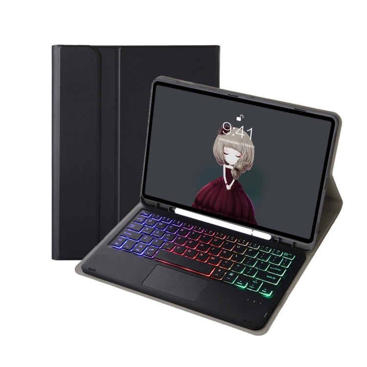 غطاء جلد للتابلت مع فتحة قلم ولوحة لمس ولوحة مفاتيح بلوتوث، جلد طبيعي، لطراز iPad 9.7 2018 و2017 / Pro 9.7 / Air 2، لطراز iPad 10.2 2021 و2020 و2019 / Air 2019 / Pro 10.5، لطراز iPad Air 11 2025 / 2024 / Air 2022 و2020 / Pro 11 2021 و2020 و2018