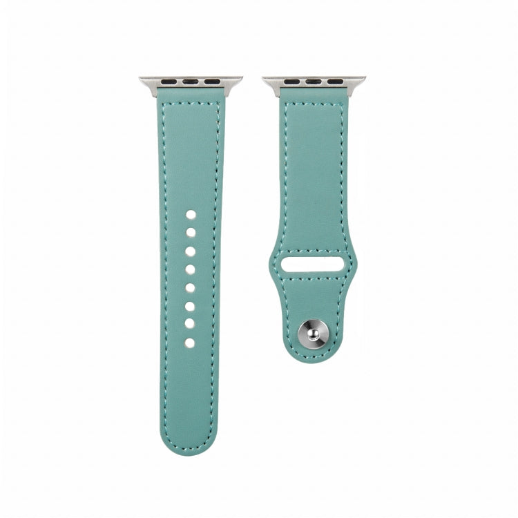Nail Silver Buckle Leather Watch Band For Apple Watch Series, 7 41mm / 6&SE&5&4 40mm / 3&2&1 38mm, 7 45mm / 6&SE&5&4 44mm / 3&2&1 42mm