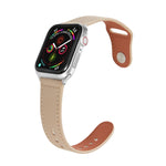 Nail Silver Buckle Leather Watch Band For Apple Watch Series, 7 41mm / 6&SE&5&4 40mm / 3&2&1 38mm, 7 45mm / 6&SE&5&4 44mm / 3&2&1 42mm