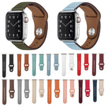 Nail Silver Buckle Leather Watch Band For Apple Watch Series, 7 41mm / 6&SE&5&4 40mm / 3&2&1 38mm, 7 45mm / 6&SE&5&4 44mm / 3&2&1 42mm