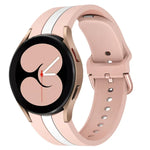 For Samsung Galaxy Watch4 40/44mm / Watch4 Classic 42/46mm Three Vertical Stripes Two-color Silicone Watch Band
