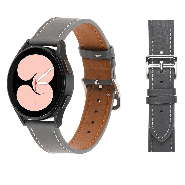 Plain Weave Leather Watch Band, For Samsung Galaxy Watch4 40mm / 44mm