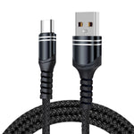 كابل شحن USB منسوج 6A، طول الكابل: 1م، USB-C / Type-C، Micro USB، 8 دبابيس