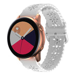 Plum Blossom Hollowed Silicone Watch Band, For Samsung Galaxy Watch4 20mm, For Huawei Watch GT 3 Pro 22mm