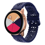 Plum Blossom Hollowed Silicone Watch Band, For Samsung Galaxy Watch4 20mm, For Huawei Watch GT 3 Pro 22mm