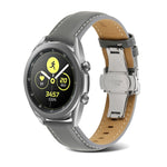 Butterfly Buckle Stitching Genuine Leather Watch Band, For Samsung Galaxy Watch4 20mm, For Huawei Watch GT 3 Pro 22mm