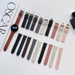 Butterfly Buckle Stitching Genuine Leather Watch Band, For Samsung Galaxy Watch4 20mm, For Huawei Watch GT 3 Pro 22mm