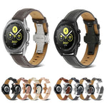 Butterfly Buckle Stitching Genuine Leather Watch Band, For Samsung Galaxy Watch4 20mm, For Huawei Watch GT 3 Pro 22mm