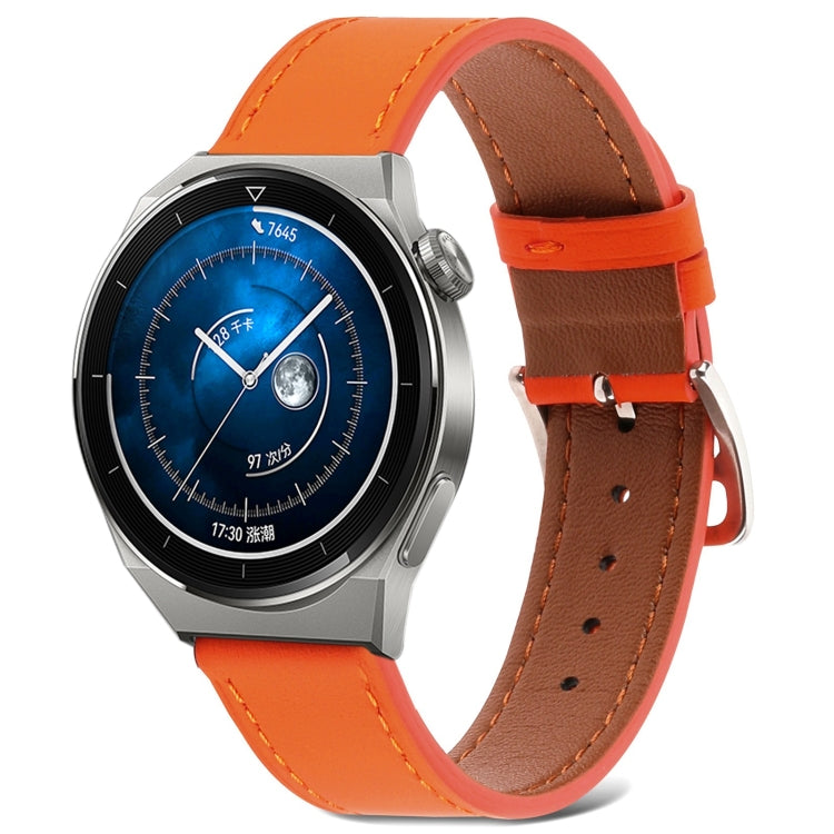 Glatt gewebtes Echtleder-Uhrenarmband, für Samsung Galaxy Watch4 20 mm, für Huawei Watch GT 3 Pro 22 mm