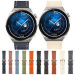 Plain Weave Genuine Leather Watch Band, For Samsung Galaxy Watch4 20mm, For Huawei Watch GT 3 Pro 22mm