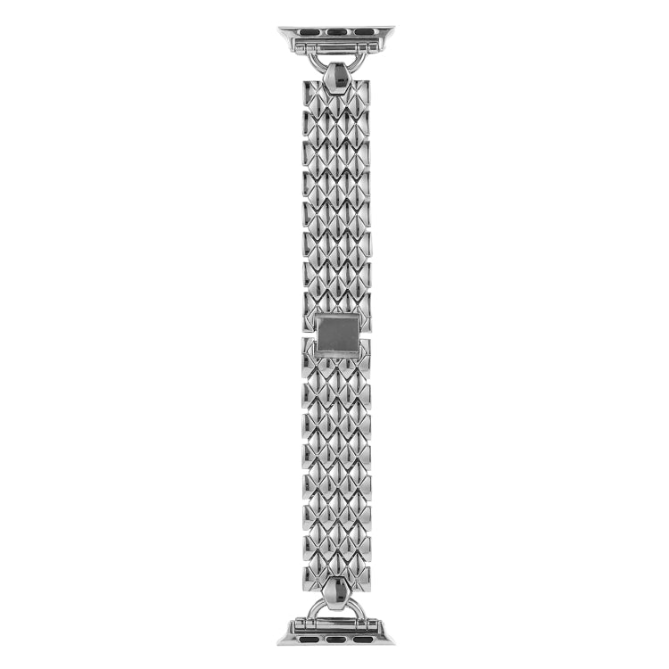 D-shaped Rhombus Metal Watch Band For Apple Watch Series, 7 41mm / 6&SE&5&4 40mm / 3&2&1 38mm, 7 45mm / 6&SE&5&4 44mm / 3&2&1 42mm