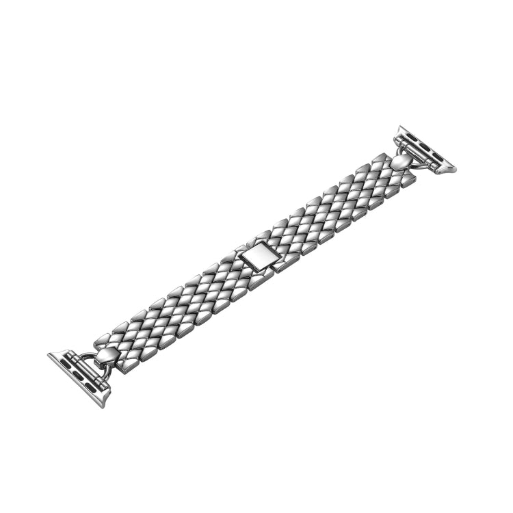 D-shaped Rhombus Metal Watch Band For Apple Watch Series, 7 41mm / 6&SE&5&4 40mm / 3&2&1 38mm, 7 45mm / 6&SE&5&4 44mm / 3&2&1 42mm