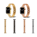 D-shaped Rhombus Metal Watch Band For Apple Watch Series, 7 41mm / 6&SE&5&4 40mm / 3&2&1 38mm, 7 45mm / 6&SE&5&4 44mm / 3&2&1 42mm