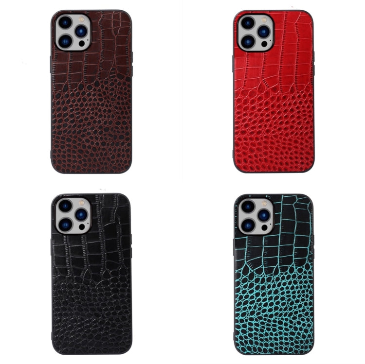 Crocodile Top Layer Cowhide Leather Case, For iPhone 14 Plus, For iPhone 14 Pro Max, For iPhone 14 Pro, For iPhone 14
