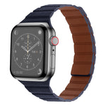 Strong Magnetic Leather Watch Band For Apple Watch Series, 7 41mm / 6&SE&5&4 40mm / 3&2&1 38mm, 7 45mm / 6&SE&5&4 44mm / 3&2&1 42mm
