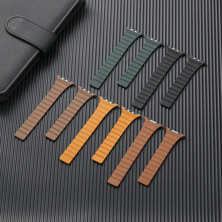 Strong Magnetic Leather Watch Band For Apple Watch Series, 7 41mm / 6&SE&5&4 40mm / 3&2&1 38mm, 7 45mm / 6&SE&5&4 44mm / 3&2&1 42mm