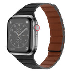 Strong Magnetic Leather Watch Band For Apple Watch Series, 7 41mm / 6&SE&5&4 40mm / 3&2&1 38mm, 7 45mm / 6&SE&5&4 44mm / 3&2&1 42mm