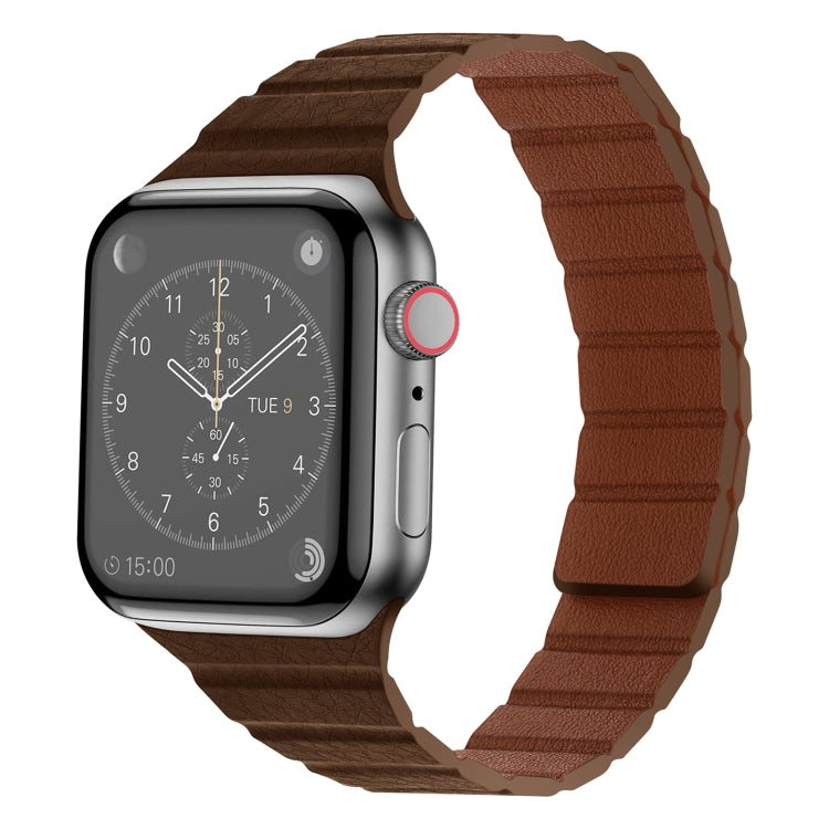 Strong Magnetic Leather Watch Band For Apple Watch Series, 7 41mm / 6&SE&5&4 40mm / 3&2&1 38mm, 7 45mm / 6&SE&5&4 44mm / 3&2&1 42mm
