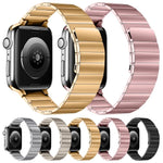 Magnetic Steel Watch Band For Apple Watch Series, 7 41mm / 6&SE&5&4 40mm / 3&2&1 38mm, 7 45mm / 6&SE&5&4 44mm / 3&2&1 42mm