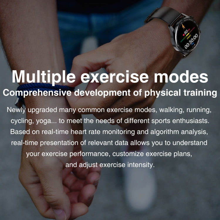 AK32 1.36 inch IPS Touch Screen Smart Watch, Support Bluetooth Calling/Blood Oxygen Monitoring,Style: Steel Watch Band, Steel Watch Band(Black)