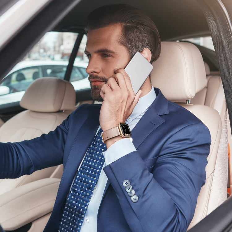 Double Buckles Leather Watch Band For Apple Watch Series, 7 41mm / 6&SE&5&4 40mm / 3&2&1 38mm, 7 45mm / 6&SE&5&4 44mm / 3&2&1 42mm