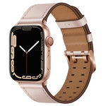 Double Buckles Leather Watch Band For Apple Watch Series, 7 41mm / 6&SE&5&4 40mm / 3&2&1 38mm, 7 45mm / 6&SE&5&4 44mm / 3&2&1 42mm