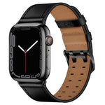 Double Buckles Leather Watch Band For Apple Watch Series, 7 41mm / 6&SE&5&4 40mm / 3&2&1 38mm, 7 45mm / 6&SE&5&4 44mm / 3&2&1 42mm
