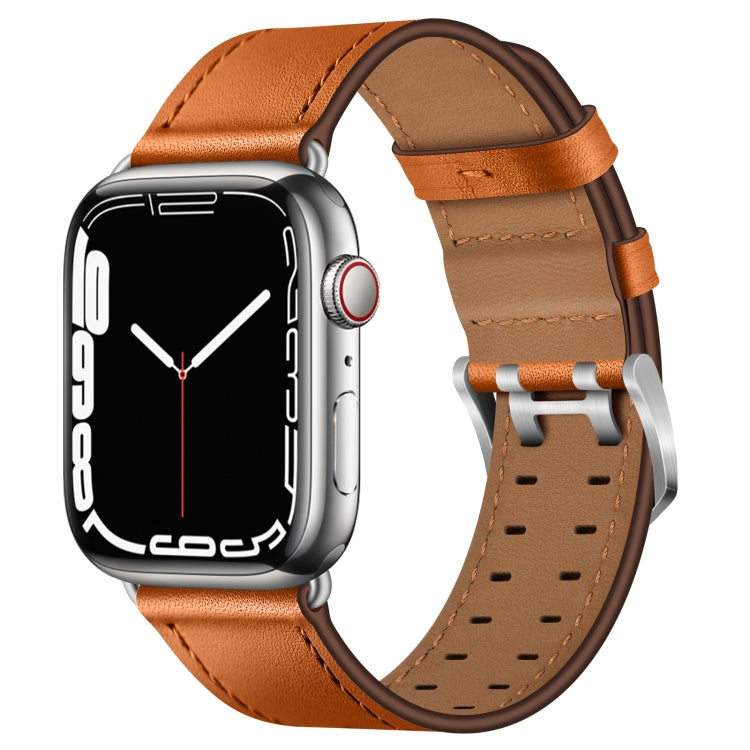 Double Buckles Leather Watch Band For Apple Watch Series, 7 41mm / 6&SE&5&4 40mm / 3&2&1 38mm, 7 45mm / 6&SE&5&4 44mm / 3&2&1 42mm