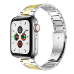سوار ساعة من الفولاذ المقاوم للصدأ بحزام نحيف لسلسلة Apple Watch، 7 مقاس 41مم / 6&SE&5&4 مقاس 40مم / 3&2&1 مقاس 38مم، 7 مقاس 45مم / 6&SE&5&4 مقاس 44مم / 3&2&1 مقاس 42مم