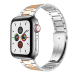 سوار ساعة من الفولاذ المقاوم للصدأ بحزام نحيف لسلسلة Apple Watch، 7 مقاس 41مم / 6&SE&5&4 مقاس 40مم / 3&2&1 مقاس 38مم، 7 مقاس 45مم / 6&SE&5&4 مقاس 44مم / 3&2&1 مقاس 42مم