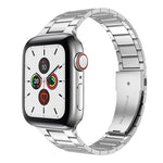 سوار ساعة من الفولاذ المقاوم للصدأ بحزام نحيف لسلسلة Apple Watch، 7 مقاس 41مم / 6&SE&5&4 مقاس 40مم / 3&2&1 مقاس 38مم، 7 مقاس 45مم / 6&SE&5&4 مقاس 44مم / 3&2&1 مقاس 42مم